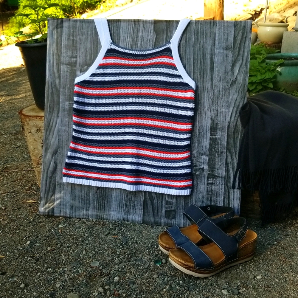 Kismet Striped Tank Top - Navy, Red, White